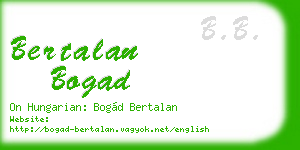 bertalan bogad business card